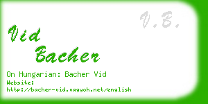 vid bacher business card